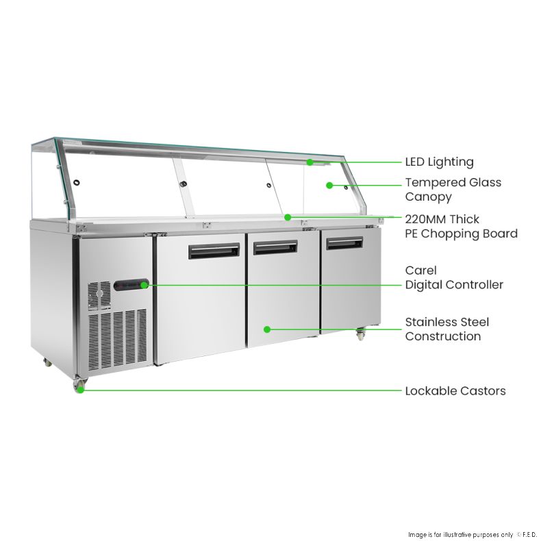 Thermaster Cold Salad & Noodle Bar 6x1/1 GN Pans - PG210FA-XG - Catering Sale