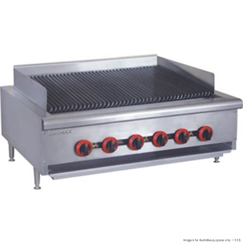 QR-36E Natural Gas 6 Burner Char Grill Top - Catering Sale