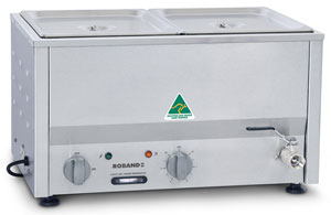 Roband BM2A Counter Top Bain Marie - 2 x 1/2 size 100 mm pans & lids