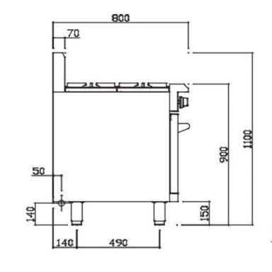 Luus RS-4B,RS-6P, RS-2B3P, RS-2B3C Professional 4 Burner With Oven 600 Wide
