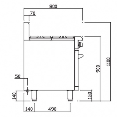 Luus RS-6B, RS-9P, RS-2B6P, RS-4B3P, RS-4B3C Combination with Oven 900mm