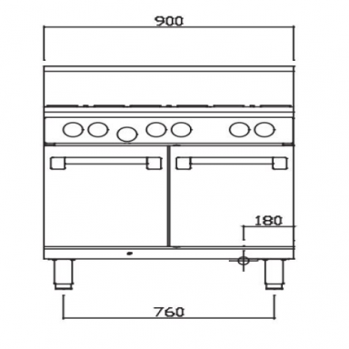 Luus RS-6B, RS-9P, RS-2B6P, RS-4B3P, RS-4B3C Combination with Oven 900mm