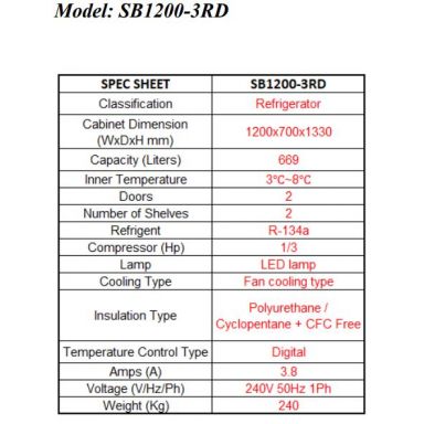 Skipio SB1200-3RD Food Display 669L