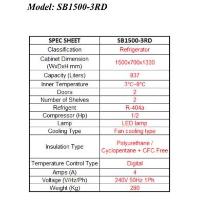 Skipio SB1500-3RD Food Display 837L