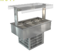 Cossiga / LSRF3-FT / Linear Series Refrigerated (3x1/1 65mm GN Pans) -  Flat Top Sneeze Guard Glass