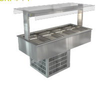 Cossiga / LSRF4-FT / Linear Series Refrigerated (4x1/1 65mm GN Pans) -  Flat Top Sneeze Guard Glass