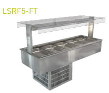 Cossiga / LSRF5-FT / Linear Series Refrigerated (5x1/1 65mm GN Pans) -  Flat Top Sneeze Guard Glass