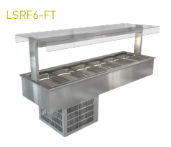Cossiga / LSRF6-FT / Linear Series Refrigerated (6x1/1 65mm GN Pans) -  Flat Top Sneeze Guard Glass