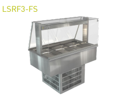 Cossiga / LSRF3-FS / Linear Series Refrigerated (3x1/1 - 65mm GN Pans) - Square Glass Assisted Service with Acrylic Rear Doors