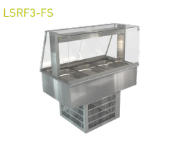 Cossiga / LSRF3-FS / Linear Series Refrigerated (3x1/1 - 65mm GN Pans) -  Square Glass Assisted Service with Acrylic Rear Doors