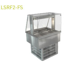 Cossiga / LSRF2-FS / Linear Series Refrigerated (2x1/1 - 65mm GN Pans) -  Square Glass Assisted Service with Acrylic Rear Doors