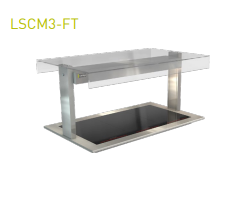 Cossiga LSCM3-FT Linear Series Ceramic Hotplate (3x1/1 GN Plates) - Flat Top Sneeze Guard Glass