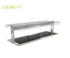 Cossiga LSCM6-FT Linear Series Ceramic Hotplate (6x1/1 GN Plates) - Flat Top Sneeze Guard Glass
