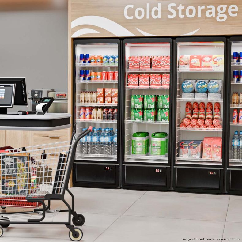 Thermaster Upright Glass Door Beverage Fridge  SDC-258B