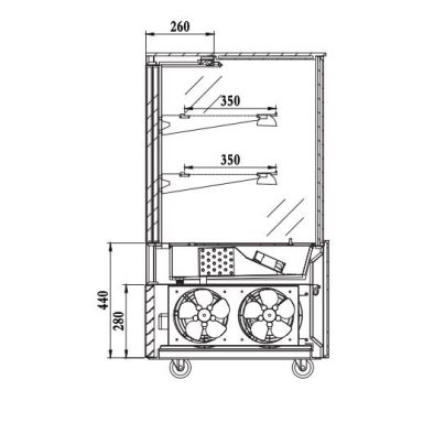 FED SG090FE-2XBS Bonvue Heated Swing Door Food Display
