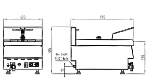 CookRite AT65G4F-C 1 Tube Gas Deep Fryer