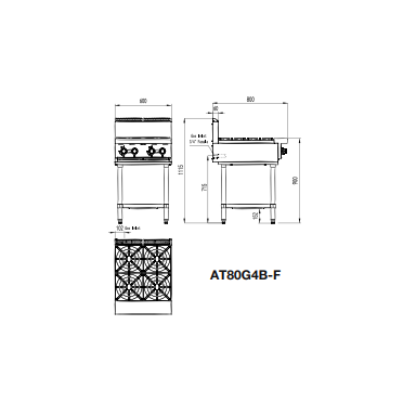 COOKRITE AT80G4B-F GAS 4 BURNER