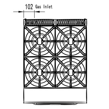 COOKRITE AT80G4B-O GAS 4 BURNER WITH OVEN