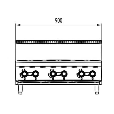 COOKRITE AT80G6B-C BENCHTOP GAS OPEN 6 BURNER