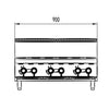COOKRITE AT80G6B-C BENCHTOP GAS OPEN 6 BURNER
