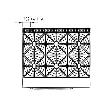 COOKRITE AT80G6B-O GAS 6 BURNER WITH OVEN