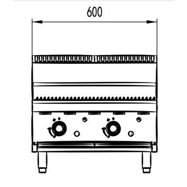 COOKRITE AT80G6C-C BENCHTOP 600 MM GAS CHARG RILL
