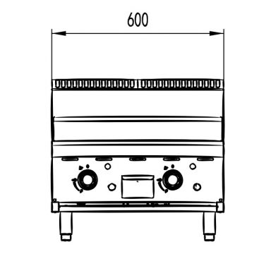 COOKRITE AT80G6G-C BENCHTOP 600MM GAS GRIDDLE