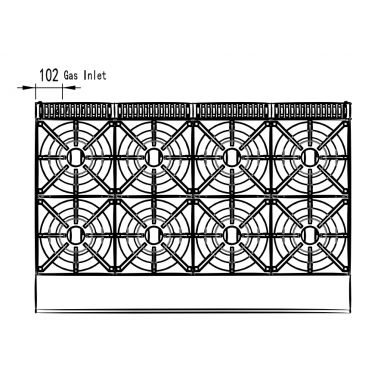 COOKRITE AT80G8B-C BENCHTOP GAS OPEN 8 BURNER