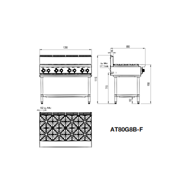COOKRITE AT80G8B-F GAS 8 BURNER