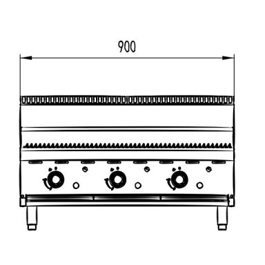 COOKRITE AT80G9C-C BENCHTOP 900 MM GAS CHAR GRILL