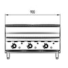 COOKRITE AT80G9C-C BENCHTOP 900 MM GAS CHAR GRILL