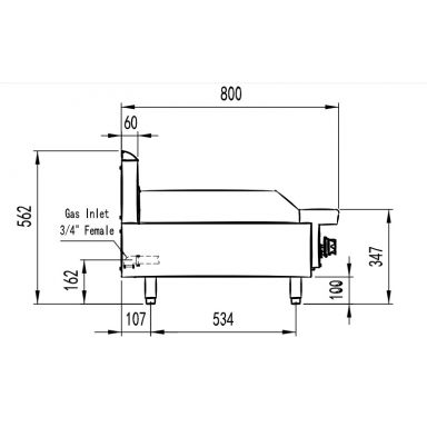 COOKRITE AT80G9C-C BENCHTOP 900 MM GAS CHAR GRILL