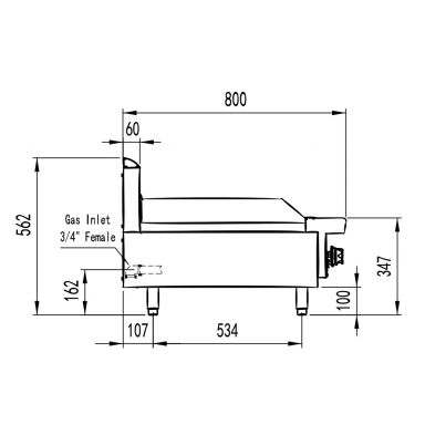 COOKRITE AT80G9G-C BENCHTOP 900MM GAS GRIDDLE