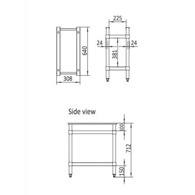 COOKRITE ATSEC-300 12" Stainless Steel Stand For AT80G Series