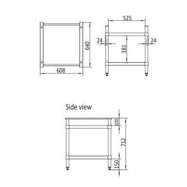 COOKRITE ATSEC-600 24" Stainless Steel Stand  for AT80G Series