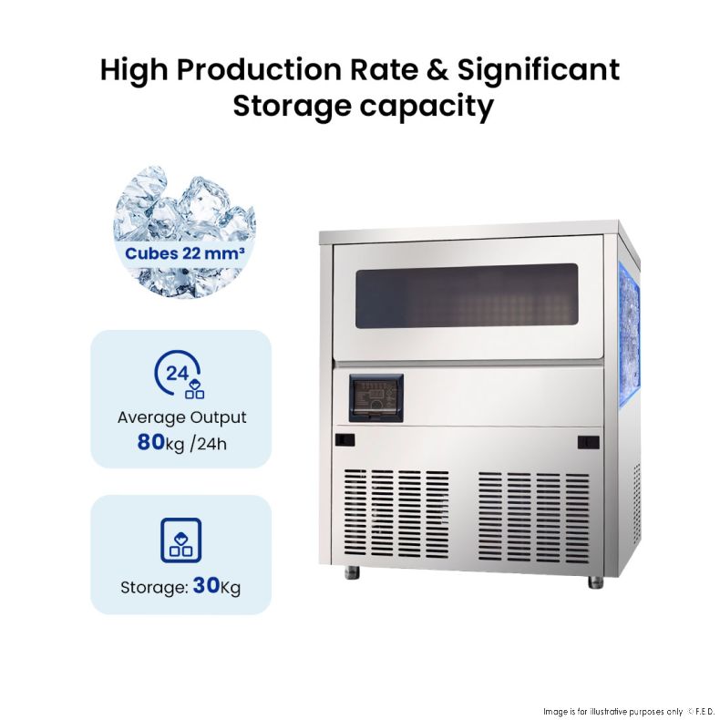 Blizzard SN-81B Under Bench Air Cooled Cube Ice Maker 80Kg