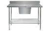 Simply Stainless  SS05.1200C (600 Series) Stainless Sink Bench with Splashback - 1200mm Wide, Center Bowl