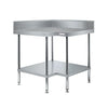 Simply Stainless / SS04.0900 / Stainless Corner Bench With Splashback - 900mm Wide / 42kg / W900 x D600 x H900 / Lifetime Warranty