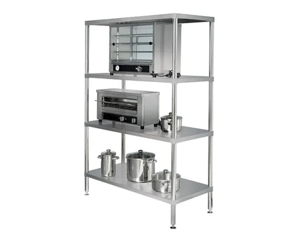 Simply Stainless / SS17.0900SS /  Adjustable Standard Stainless Steel 4 Tier Shelving - 900mm Wide / 26kg / W900 x D510 x H1800 / Lifetime Warranty