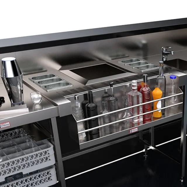 Simply Stainless / SBM.CS.0950 / Stainless Cocktail Station with Speed Rack / 19kg / W950 x D600 x H469 / Lifetime Warranty