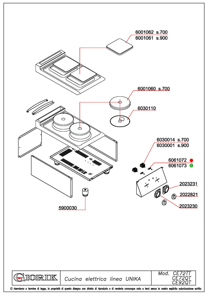 Giorik 700 Series 2 zone (round) Electric Boiling Top