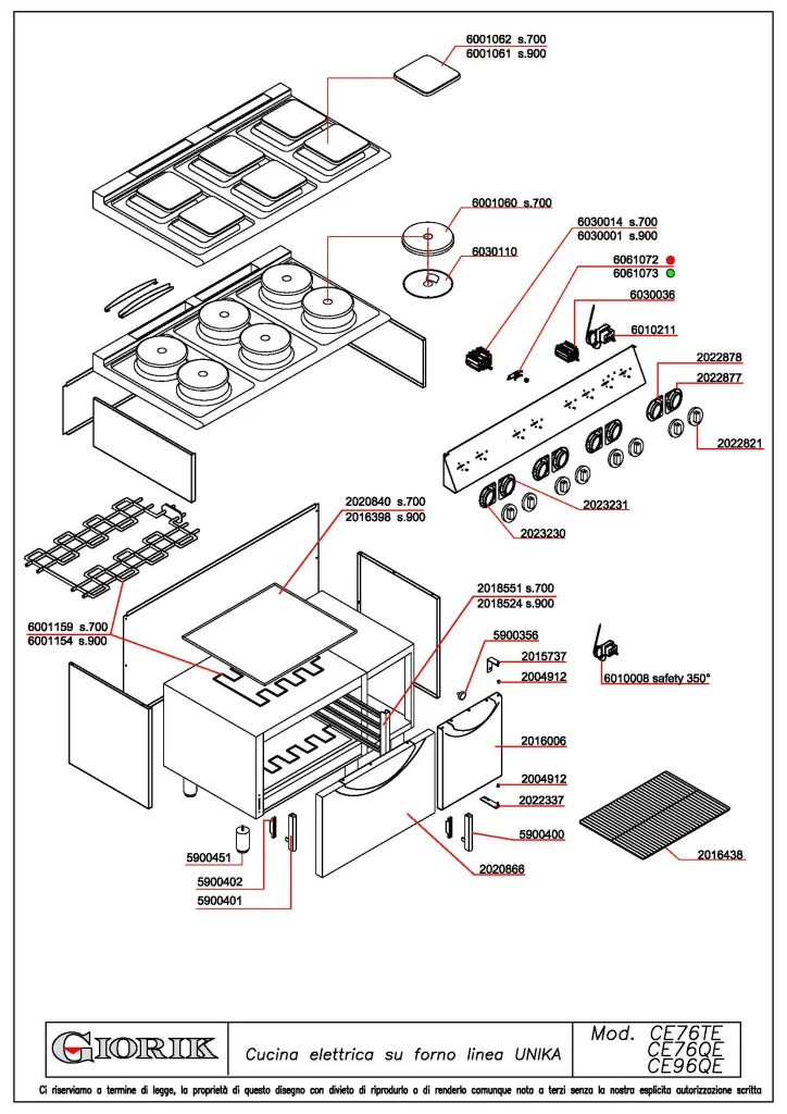 Giorik 700 Series 6 zone (round) Electric Boiling Top
