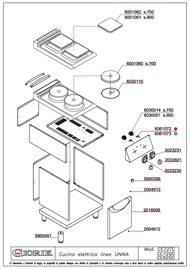 Giorik 900 Series 2 zone (square) Electric Boiling Top on Open Base CE92QGT