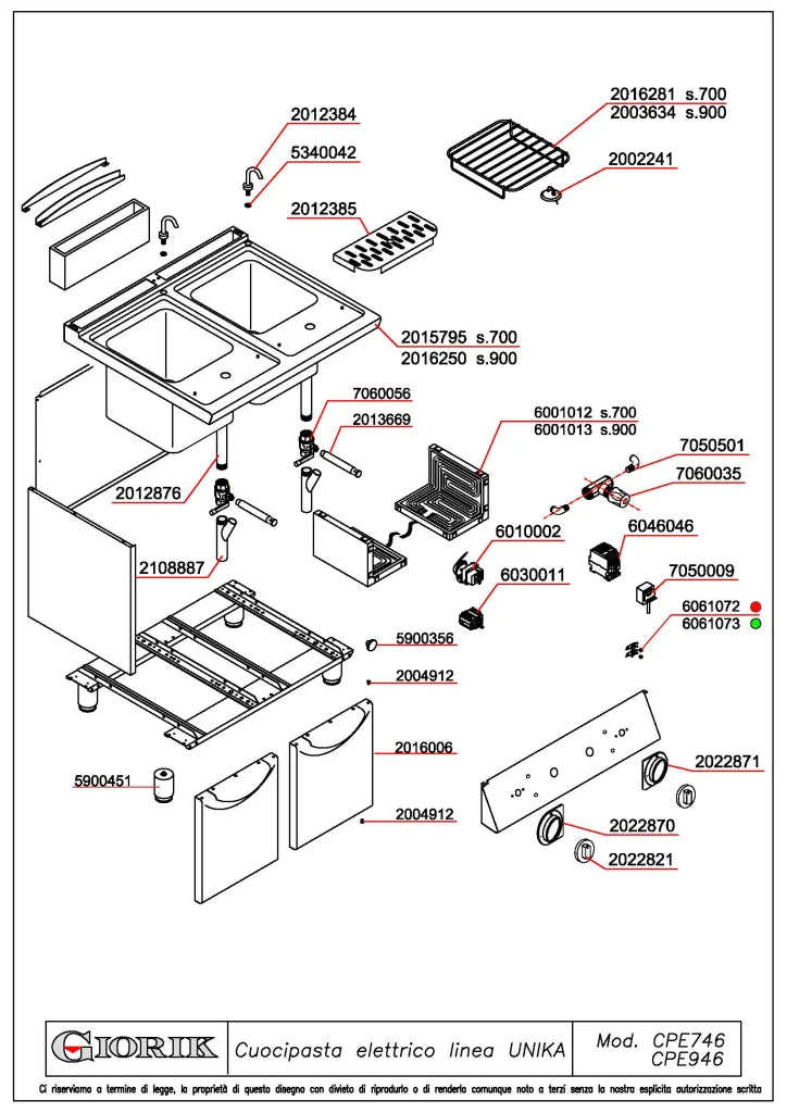 Giorik 900 Series 800mm wide 40L + 40L Freestanding Electric Pasta Cooker CPE946T