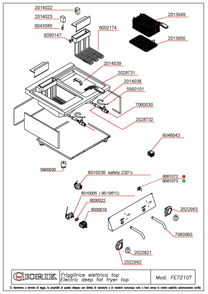 Giorik 700 Series 800mm Electric Fryer Top FE7210TT