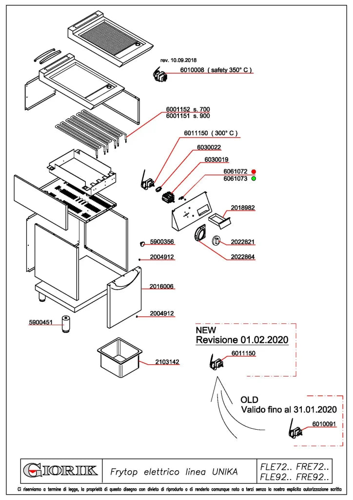 Giorik 700 Series 400mm wide Smooth Mild Steel Electric Frytop on Open Base FLE72GFT