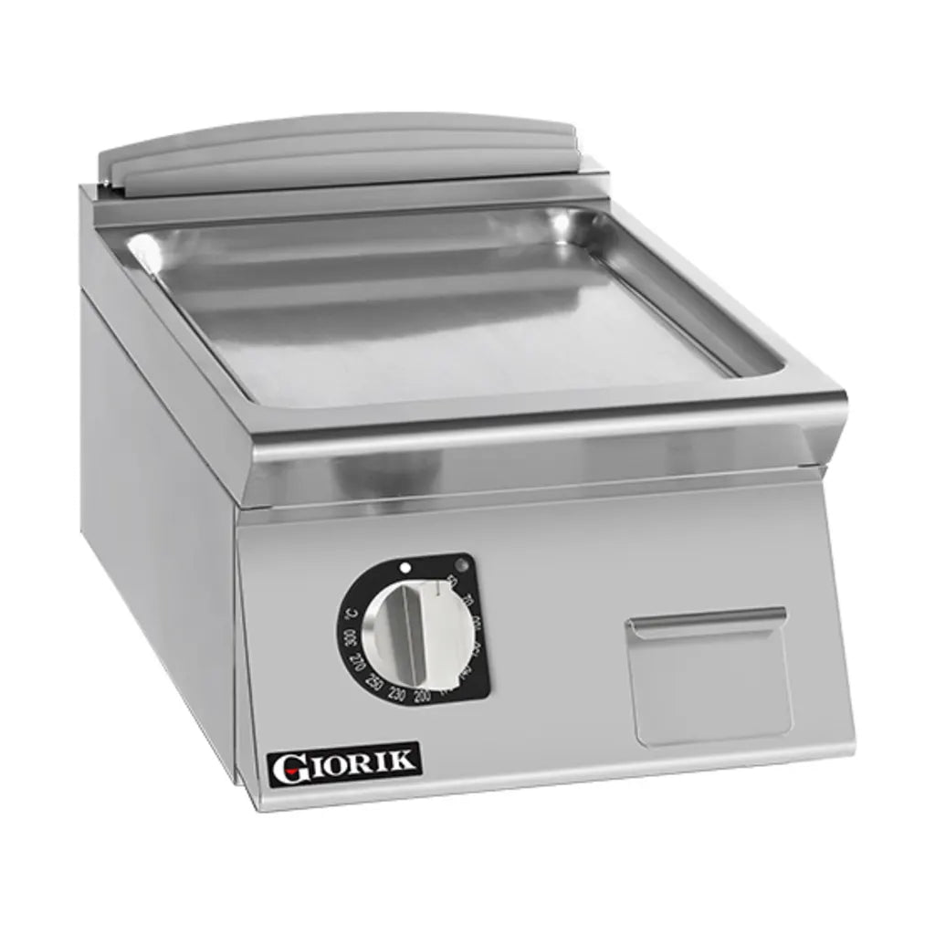 Giorik 900 Series 400mm wide Smooth Satin Chrome Electric Frytop FLE92TCRXT
