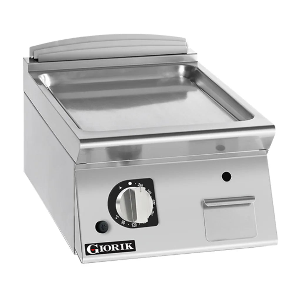 Giorik 700 Series 800mm wide Smooth Satin Chrome Electric Frytop FLE741TCRXT