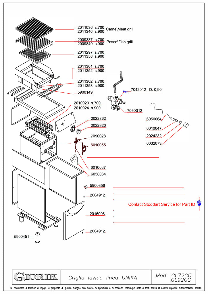 Giorik 700 Series 400mm Freestanding Gas Lava Char Grill GL720GCT.N