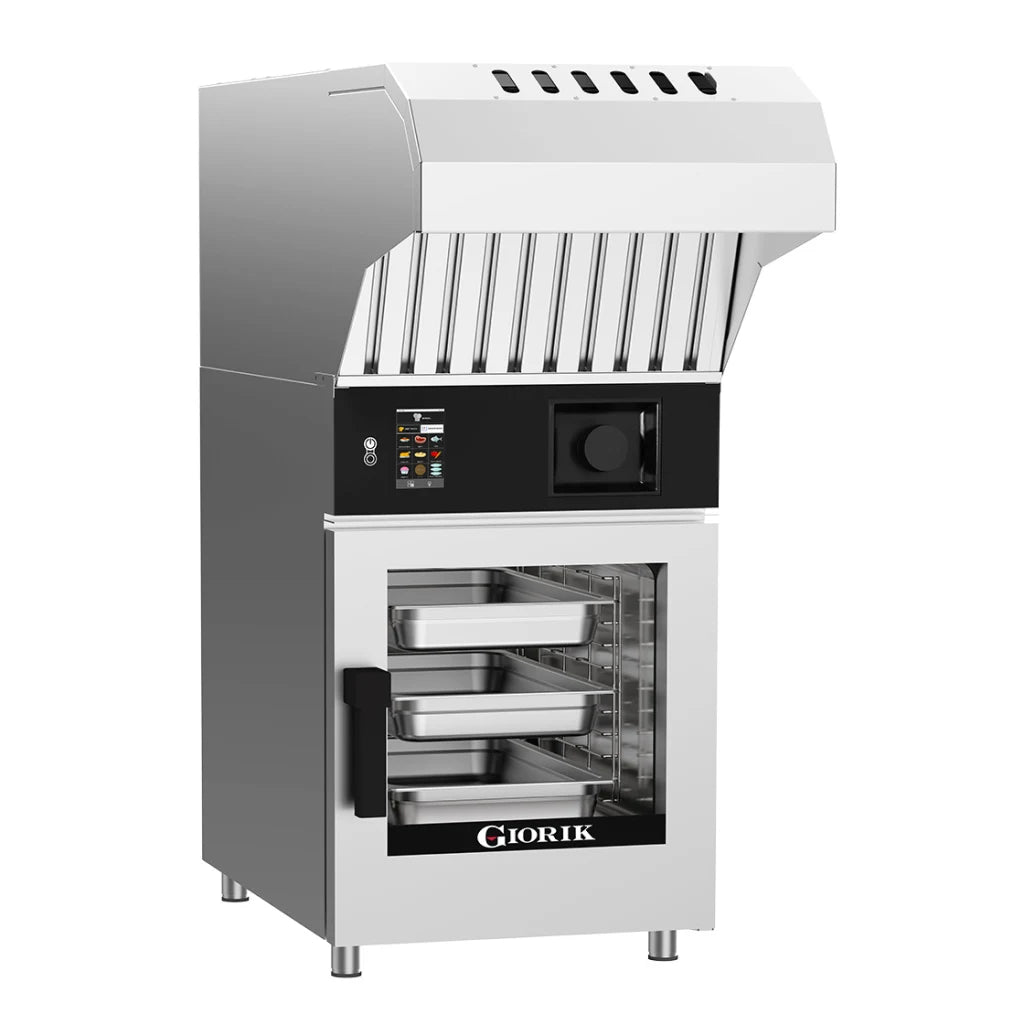 Giorik Mini Touch Injection Electric Combi Oven & Ventless Hood - 6 x 1/1GN KM061WT.SF.H